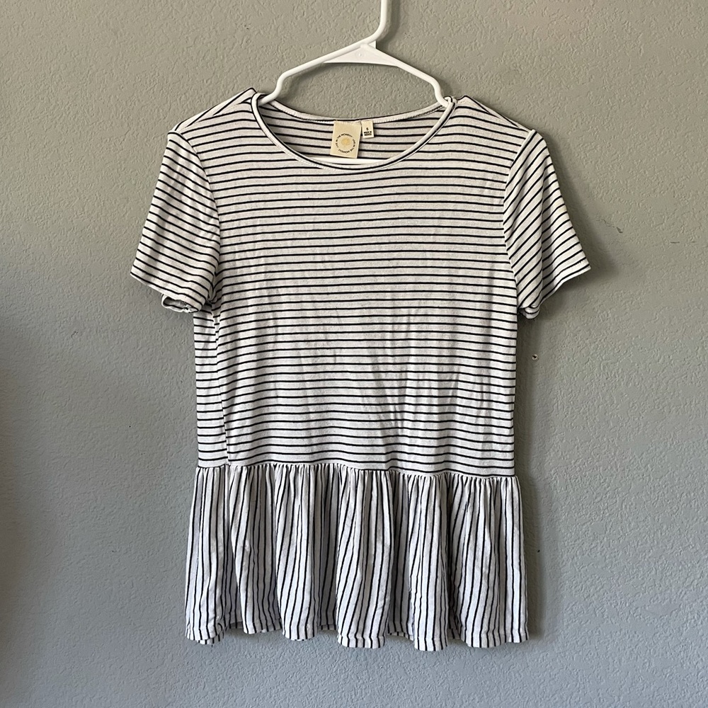 - Striped Peplum Blouse